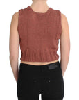 PINK MEMORIES Chic Red Sleeveless Knit Vest Sweater