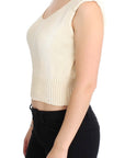 PINK MEMORIES Beige Sleeveless Knit Vest Sweater