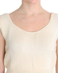 PINK MEMORIES Beige Sleeveless Knit Vest Sweater