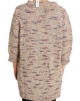 PINK MEMORIES Beige Oversized V-Neck Knitted Sweater