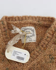 PINK MEMORIES Chic Brown Oversize Knitted V-Neck Sweater