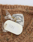 PINK MEMORIES Chic Brown Oversize Knitted V-Neck Sweater