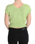 PINK MEMORIES Elegant Green Knitted Sleeveless Vest Sweater