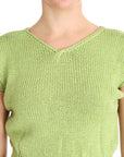 PINK MEMORIES Elegant Green Knitted Sleeveless Vest Sweater