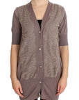 PINK MEMORIES Elegant Purple Cotton Lace Cardigan Sweater