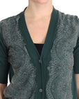 PINK MEMORIES Elegant Green Lace Cardigan Sweater