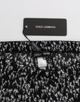 Dolce & Gabbana Elegant Black & White Floral Lace Silk Shorts
