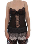Dolce & Gabbana Elegant Black Silk Lace Lingerie Chemise