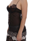 Dolce & Gabbana Elegant Black Silk Lace Lingerie Chemise