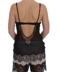 Dolce & Gabbana Elegant Black Silk Lace Lingerie Chemise