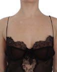Dolce & Gabbana Elegant Black Silk Lace Lingerie Chemise