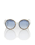 Frankie Morello White Acetate Women's Sunglass