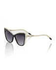 Frankie Morello Black Acetate Women Sunglass