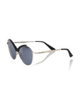 Frankie Morello Black Metallic Women Sunglass