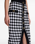 Balmain Balmain Diamond-intarsia knitted midi skirt