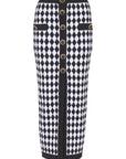 Balmain Balmain Diamond-intarsia knitted midi skirt