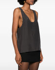 Saint Laurent Saint Laurent Henley-neck silk tank top