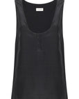 Saint Laurent Saint Laurent Henley-neck silk tank top