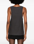 Saint Laurent Saint Laurent Henley-neck silk tank top