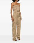 Saint Laurent Saint Laurent strapless belted cotton jumpsuit