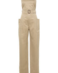 Saint Laurent Saint Laurent strapless belted cotton jumpsuit