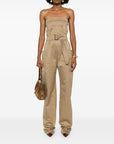 Saint Laurent Saint Laurent strapless belted cotton jumpsuit