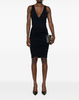 Saint Laurent Saint Laurent ruched V-neck mini dress