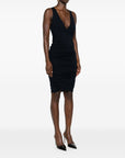 Saint Laurent Saint Laurent ruched V-neck mini dress