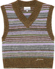 Ganni Ganni Striped v-neck vest