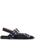Ganni Ganni Denim Feminine Buckle Ballerinas