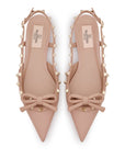 Valentino Garavani Valentino Garavani Rockstud Bow Slingback Ballerina In Patent Leather