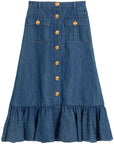 Valentino Valentino Denim Midi Skirt