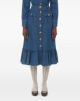 Valentino Valentino Denim Midi Skirt