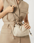 Brunello Cucinelli Brunello Cucinelli Bucket Mellow mini bag in Soft leather with Precious Chain
