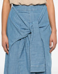 Fabiana Filippi Fabiana Filippi long denim skirt with knot detail