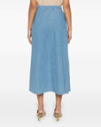 Fabiana Filippi Fabiana Filippi long denim skirt with knot detail