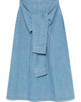 Fabiana Filippi Fabiana Filippi long denim skirt with knot detail