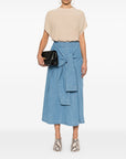 Fabiana Filippi Fabiana Filippi long denim skirt with knot detail