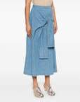 Fabiana Filippi Fabiana Filippi long denim skirt with knot detail