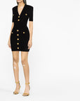 Balmain Balmain short knitted dress with golden buttons