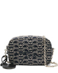 Emporio Armani Emporio Armani Jacquard canvas camera case with all-over monogram and chain shoulder strap