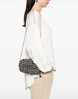 Emporio Armani Emporio Armani Jacquard canvas camera case with all-over monogram and chain shoulder strap