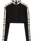 Burberry Burberry Stretch jersey cropped sweater with check trim
