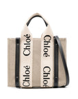 Chloè Chloè Chloé Woody mini linen tote bag
