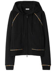 Burberry Burberry Cotton blend zip-up hoodie with check trim