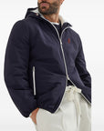 Brunello Cucinelli Brunello Cucinelli Bonded nylon hooded vest with Thermore padding and logo