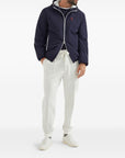 Brunello Cucinelli Brunello Cucinelli Bonded nylon hooded vest with Thermore padding and logo