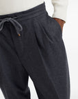 Brunello Cucinelli Brunello Cucinelli Drawstring-waistband wool tapered trousers
