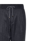 Brunello Cucinelli Brunello Cucinelli Drawstring-waistband wool tapered trousers