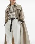 Brunello Cucinelli Brunello Cucinelli Water-resistant techno cotton trench with shiny detail